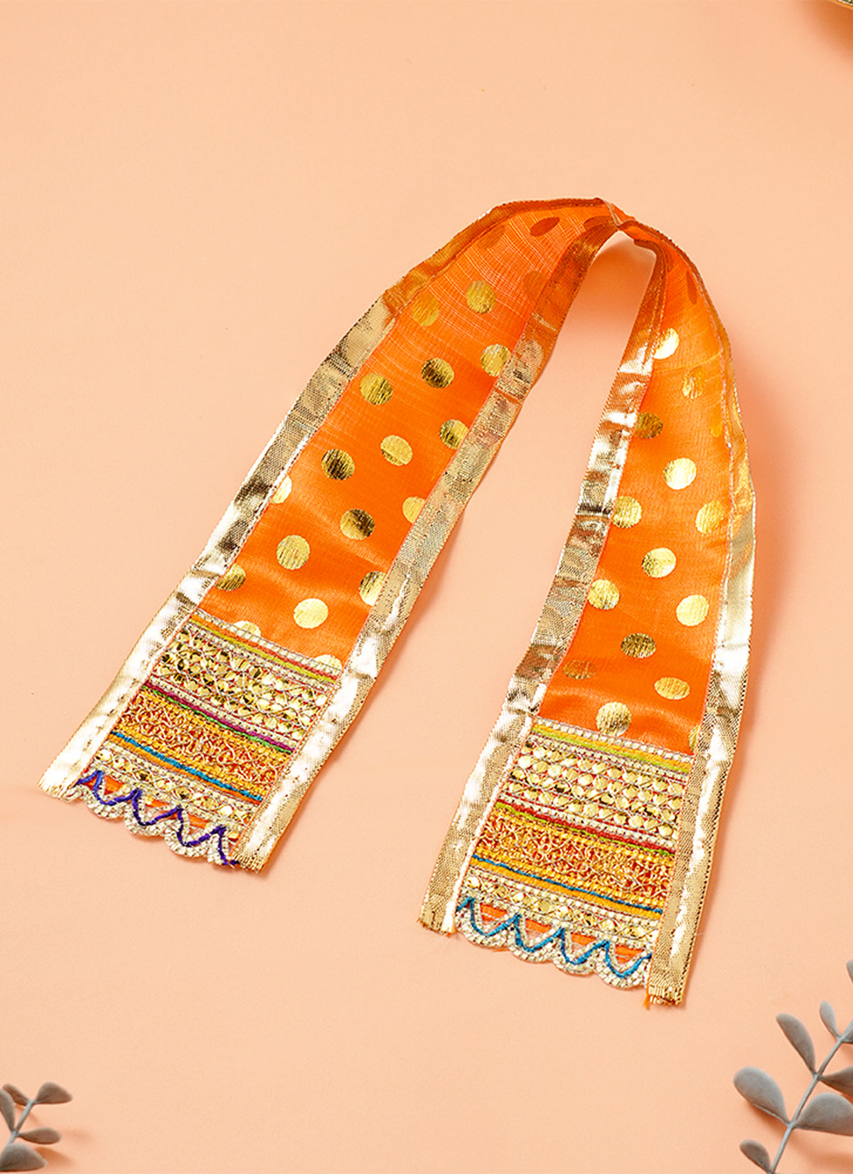 Madhoor Polka Idol Kesh Dupatta Orange 21 Inches 1 Piece