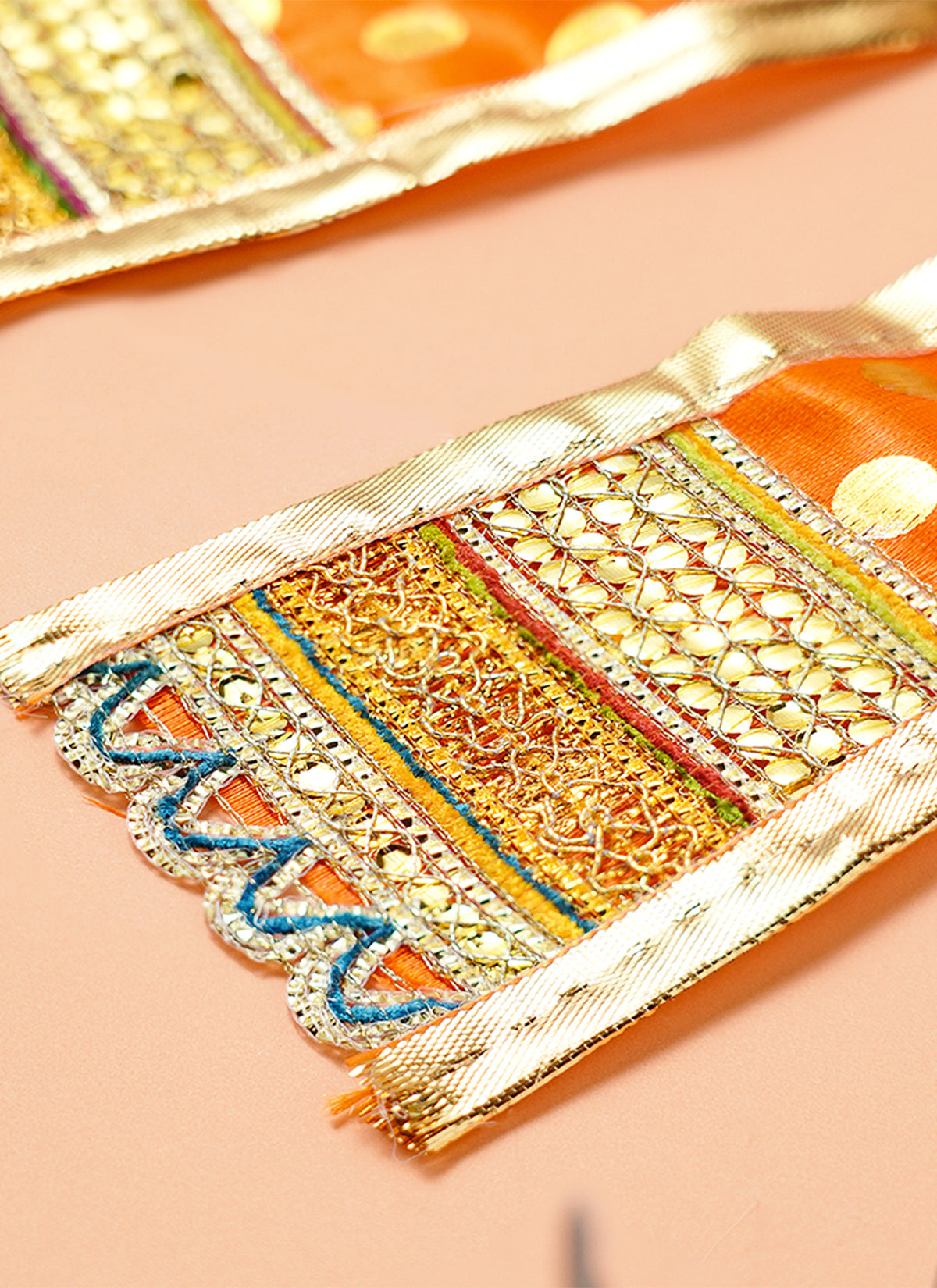Madhoor Polka Idol Kesh Dupatta Orange 21 Inches 1 Piece