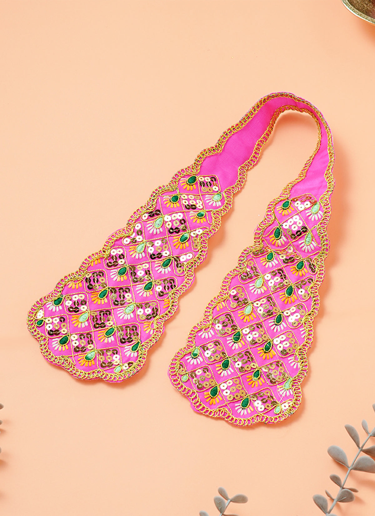 Madhoor Scalloped Idol Kesh Dupatta Rani Pink 24 Inches 1 Piece