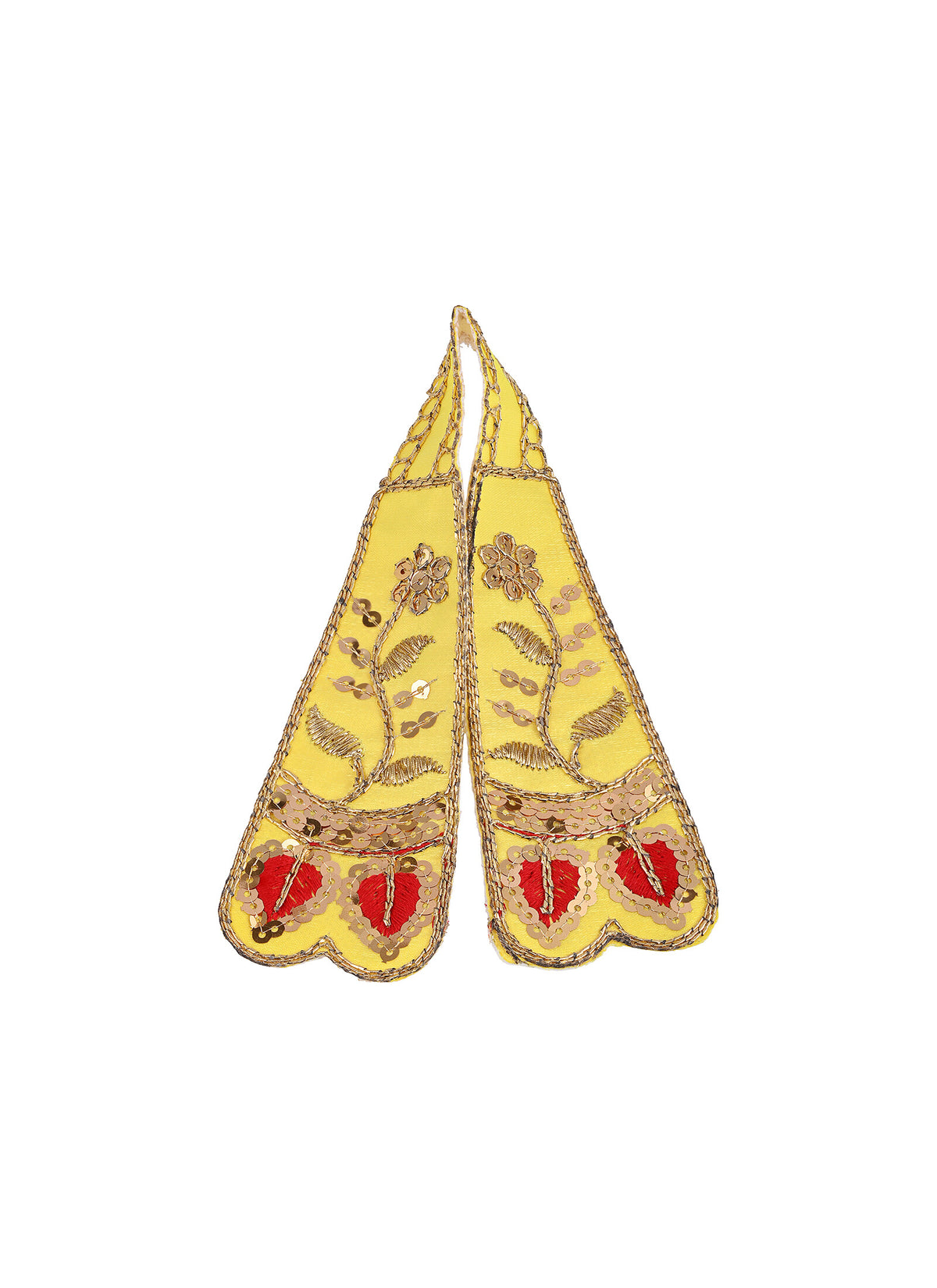 Madhoor Dhoti Leaf Idol Kesh Dupatta Yellow Red 12 Inches 1 Piece