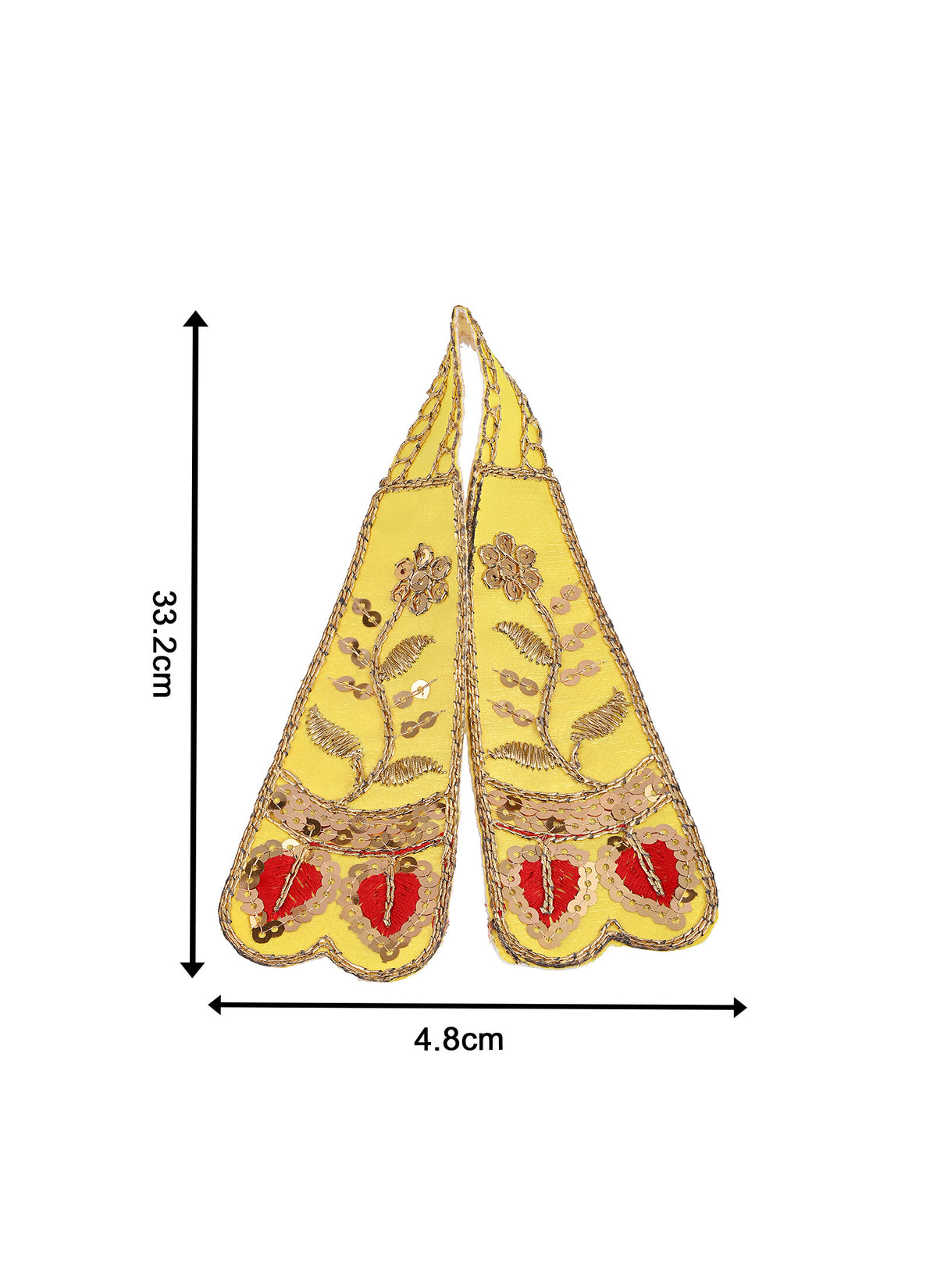 Madhoor Dhoti Leaf Idol Kesh Dupatta Yellow Red 12 Inches 1 Piece