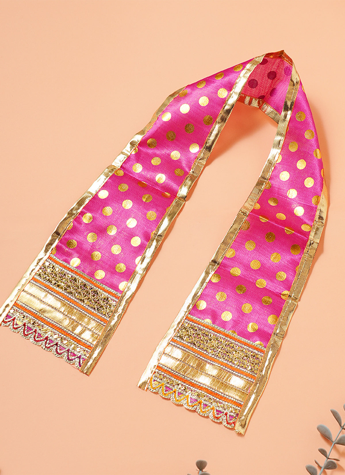 Madhoor Polka Idol Kesh Dupatta Rani Pink 30 Inches 1 Piece