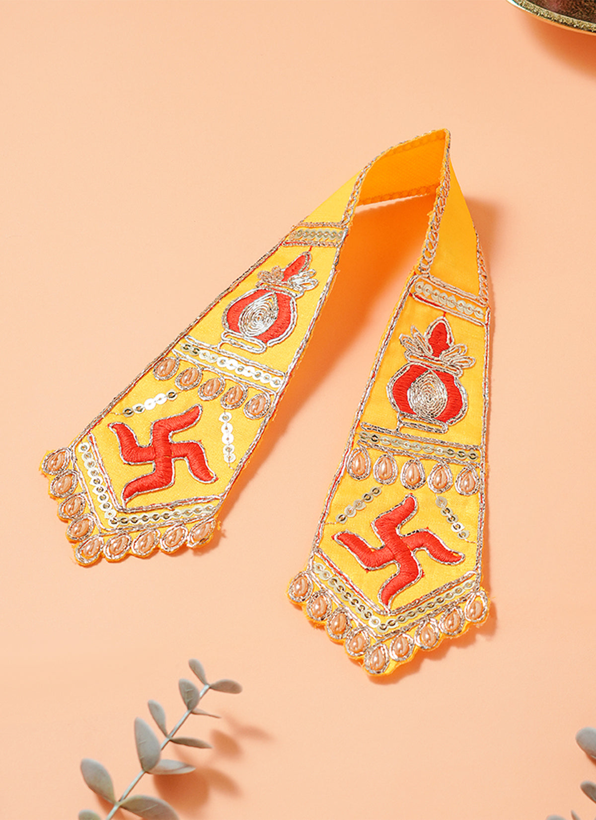 Madhoor Swastik Idol Kesh Dupatta Yellow 18 Inches 1 Piece