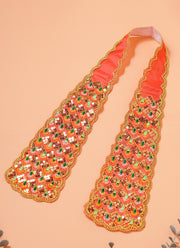 Madhoor Scalloped Idol Kesh Dupatta Red 39 Inches 1 Piece