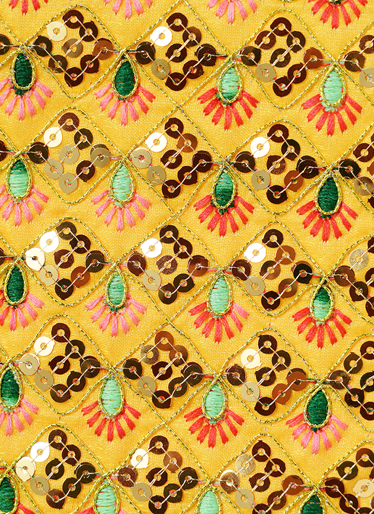 Madhoor Scalloped Idol Kesh Dupatta Yellow 54 Inches 1 Piece