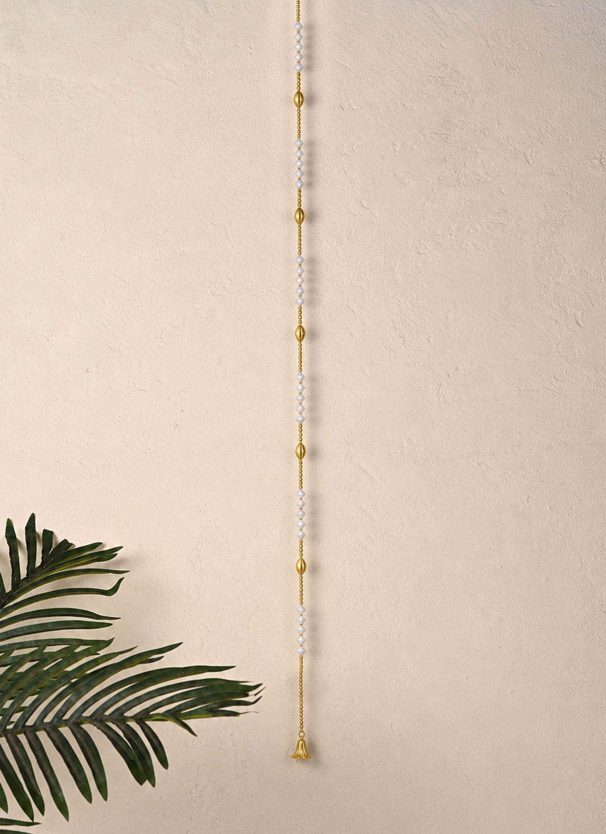 Madhoor Bead Latkan Gold-Tone White 5 Feet 1 Piece