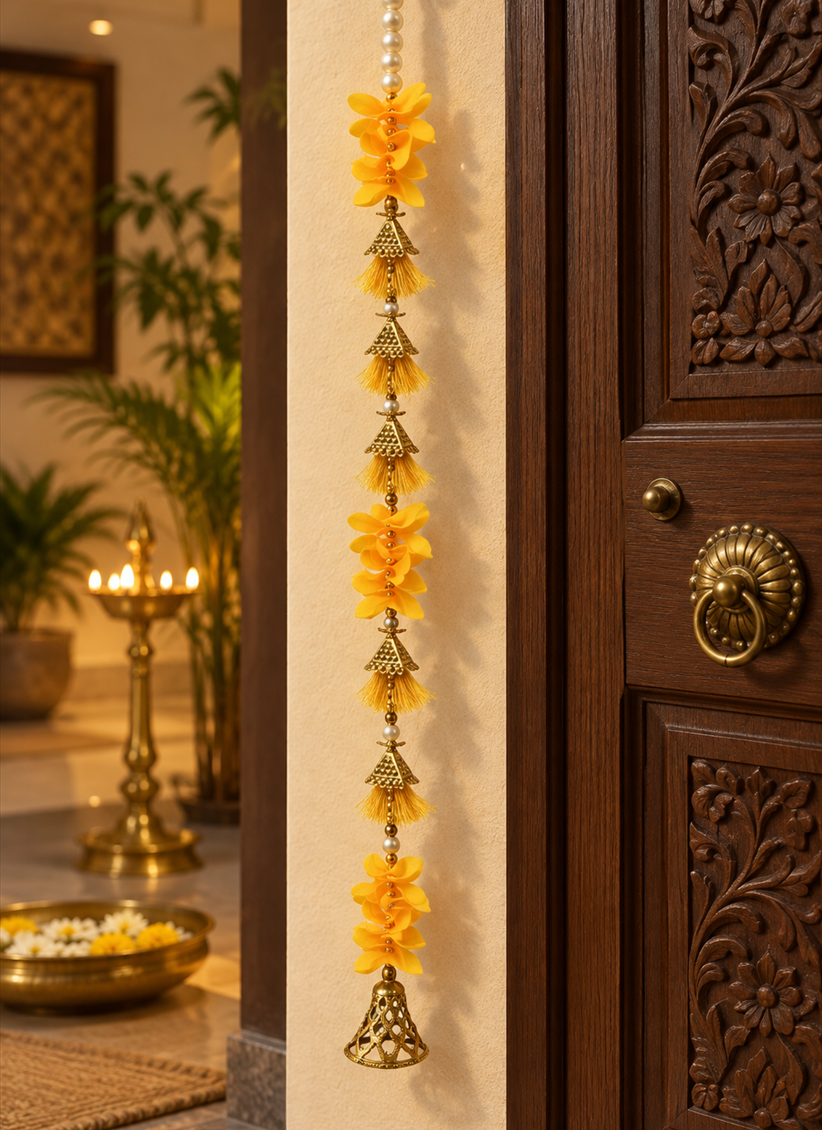 Madhoor Pearl Bell Latkan Orange 1 Piece