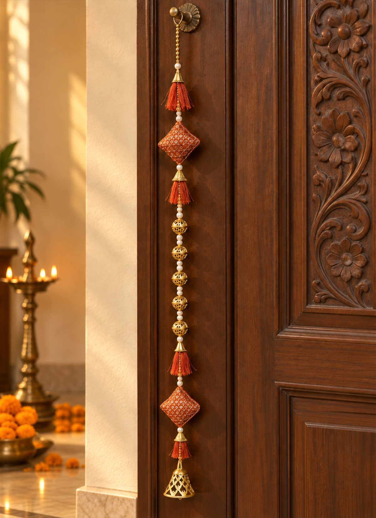 Madhoor Gota Tassel Latkan Orange 3 Feet 1 Piece