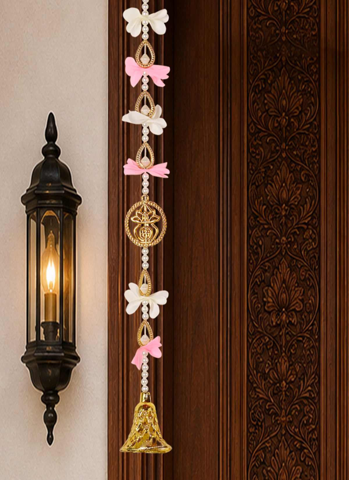 Madhoor Kalash Beads Latkan Pink 3 Feet Set of 2