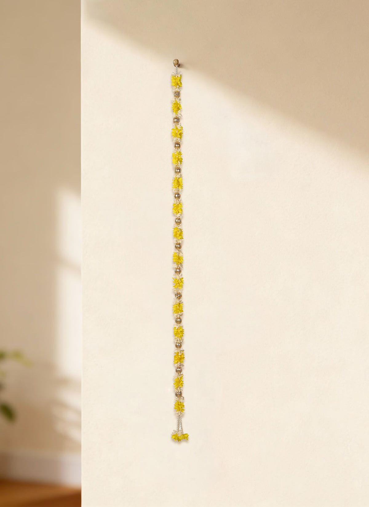 Madhoor Pearl Tassel Latkan Yellow 5 Feet 1 Piece