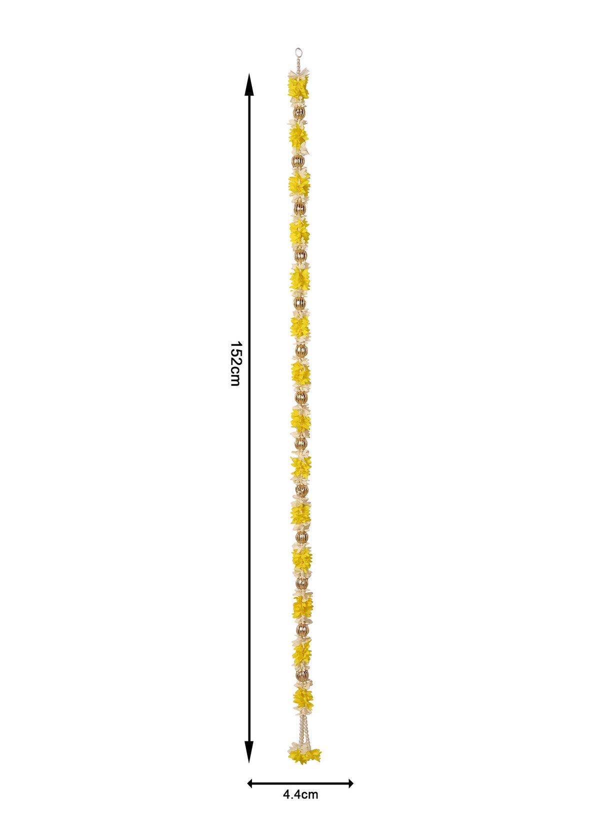 Madhoor Pearl Tassel Latkan Yellow 5 Feet 1 Piece