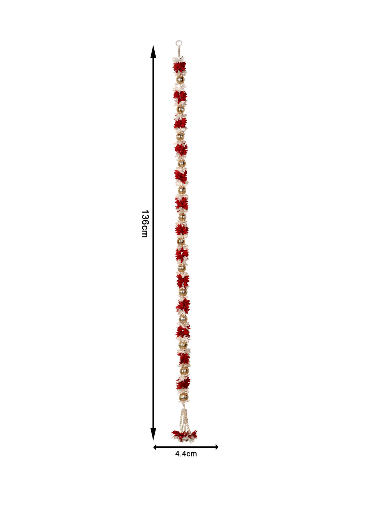 Madhoor Pearl Tassel Latkan Red 5 Feet 1 Piece