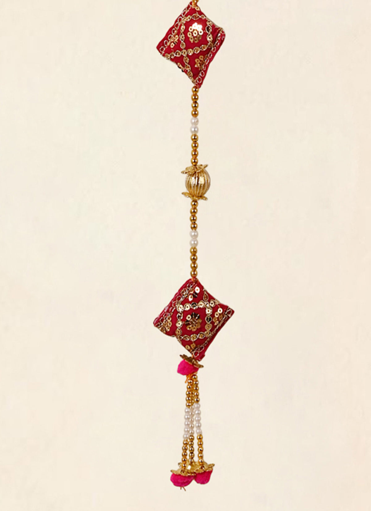 Madhoor Pompom Tassel Latkan Rani Pink 4 Feet 1 Piece