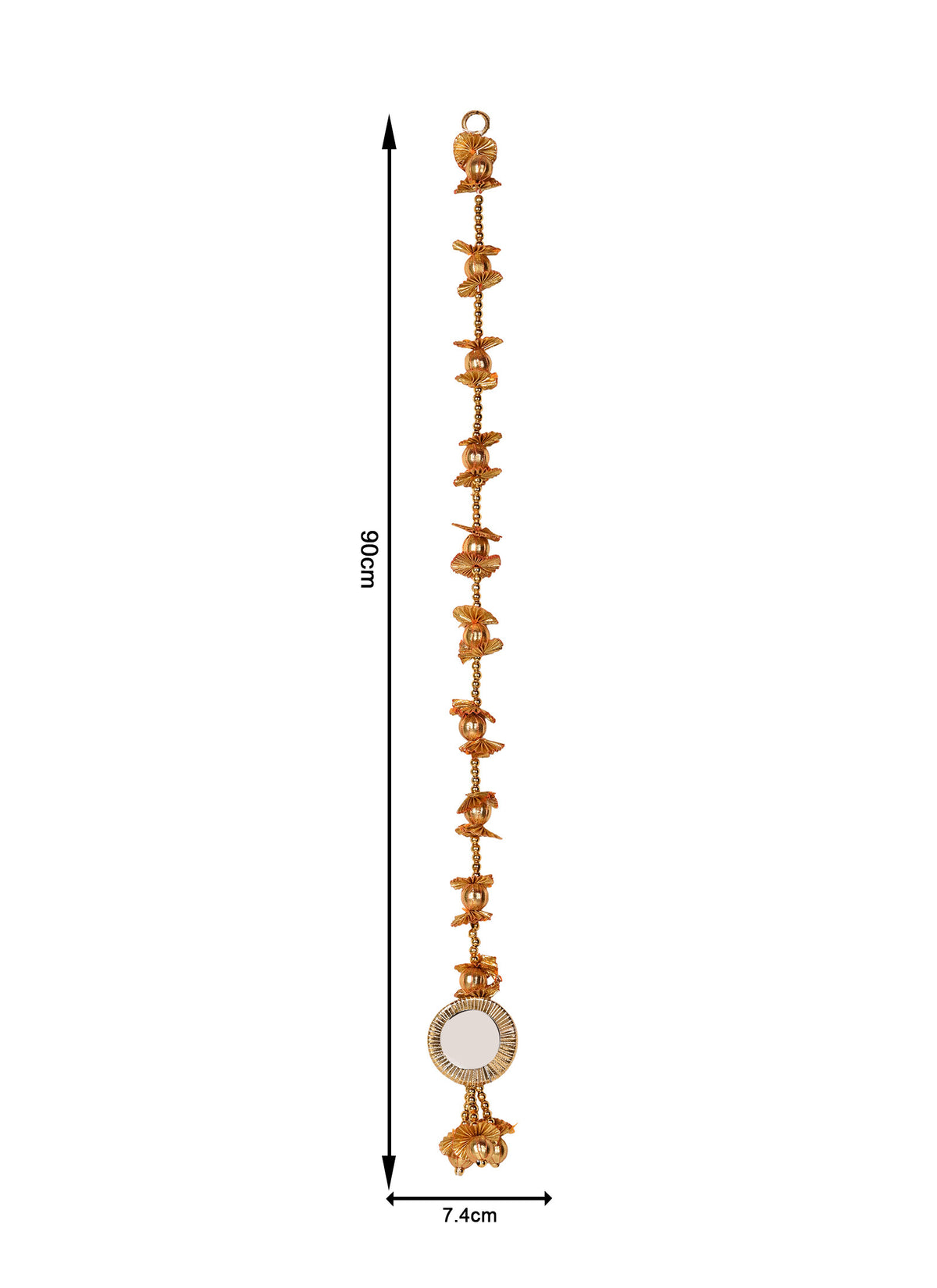 Madhoor Gota Mirror Latkan Gold-Tone 3 Feet 1 Piece