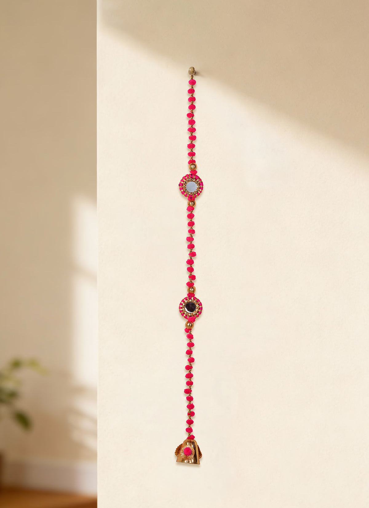 Madhoor Mirror Beads Latkan Rani Pink 4 Feet 1 Piece