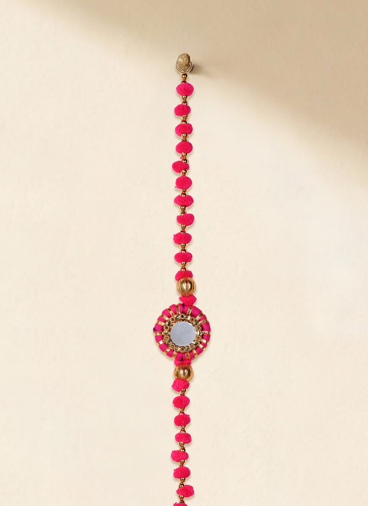 Madhoor Mirror Beads Latkan Rani Pink 4 Feet 1 Piece