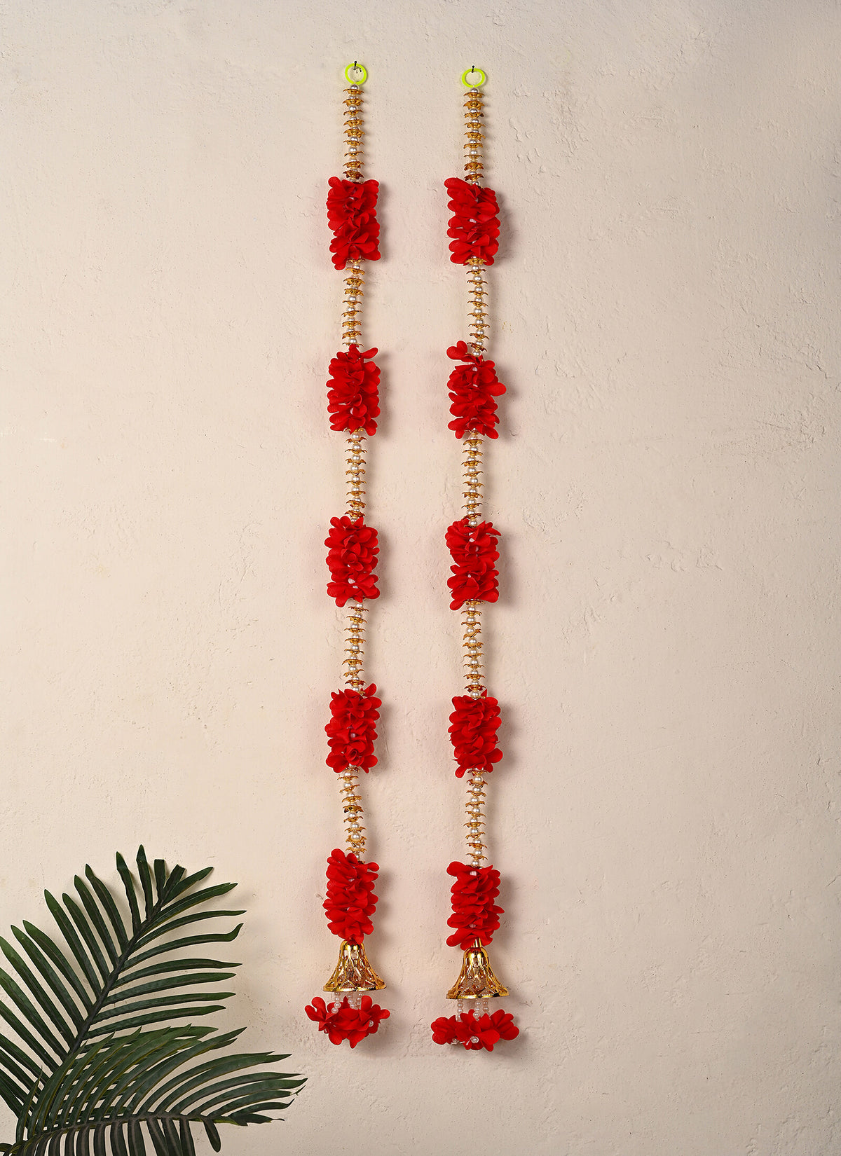 Madhoor Pearl Multi-Tier Latkan Red 3 Feet Set of 2