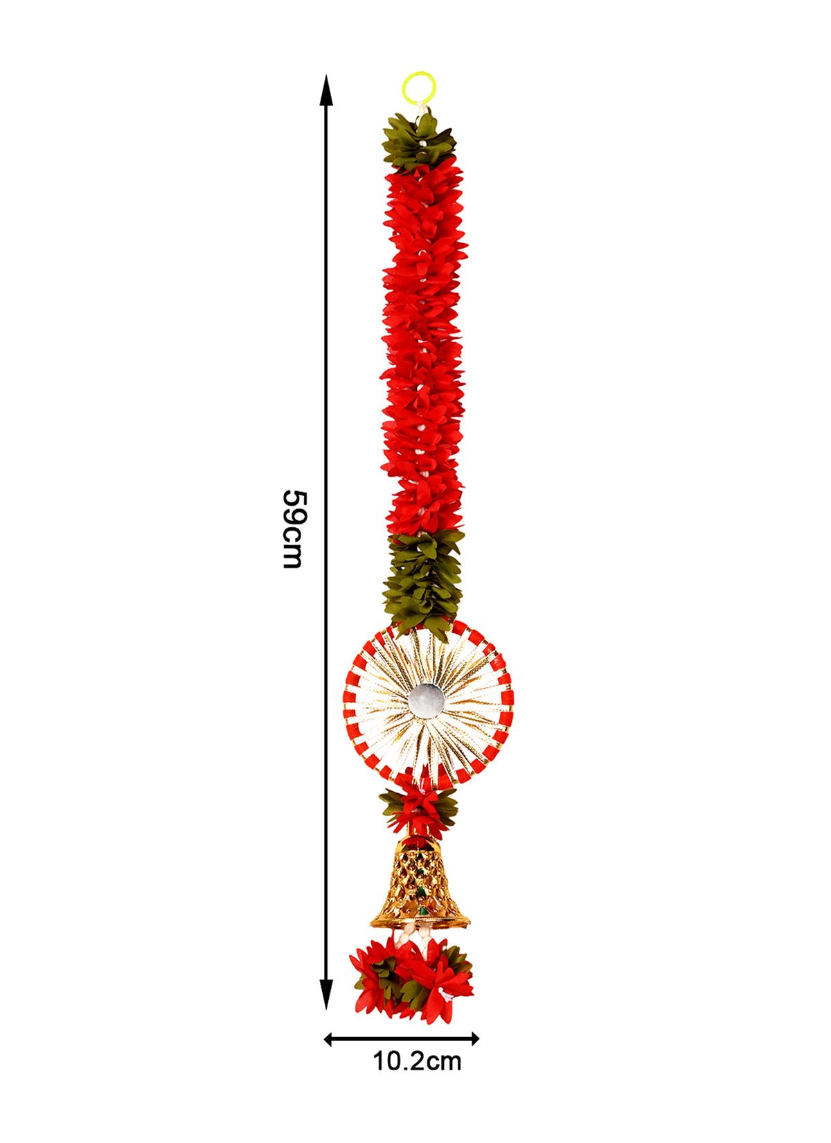 Madhoor Mirror Bells Latkan Red 1.5 Feet Set of 2