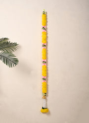 Madhoor Filigree Bells Latkan Yellow Pink 5 Feet 1 Piece