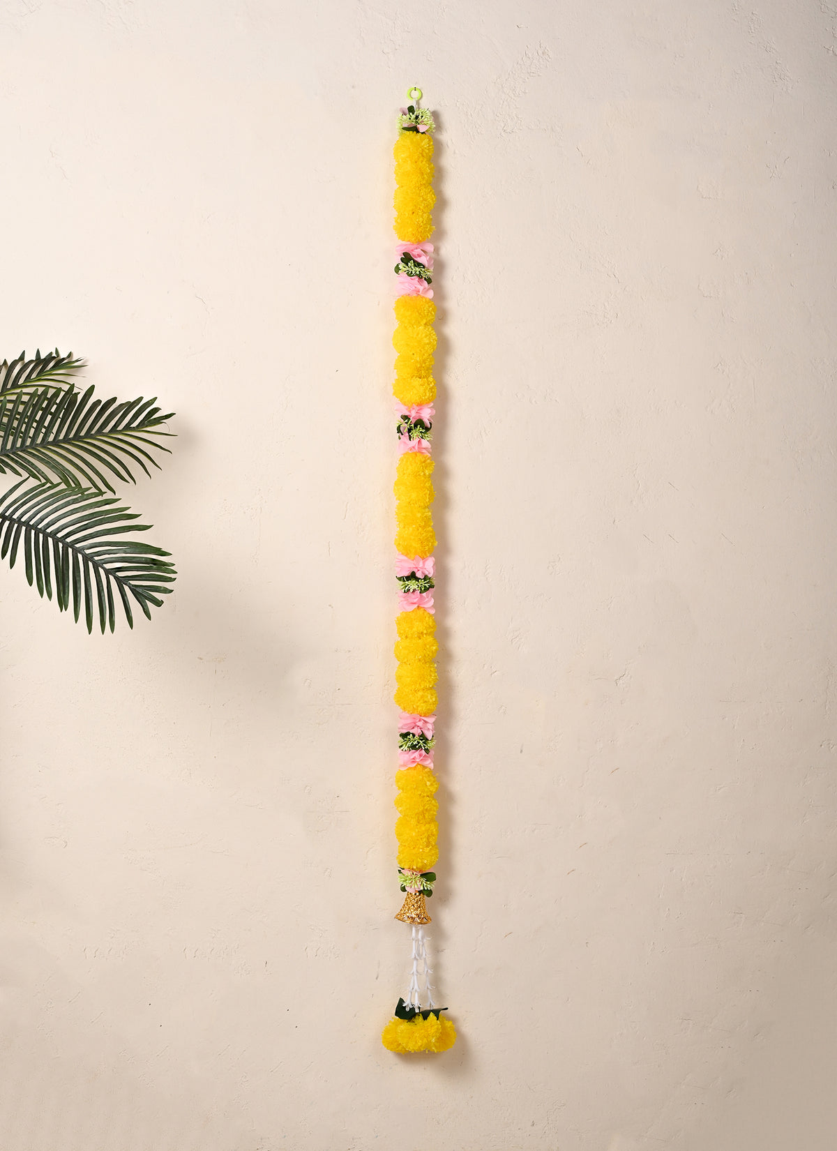 Madhoor Filigree Bells Latkan Yellow Pink 5 Feet 1 Piece