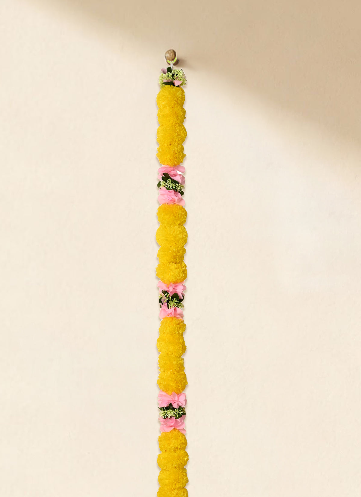 Madhoor Filigree Bells Latkan Yellow Pink 5 Feet 1 Piece