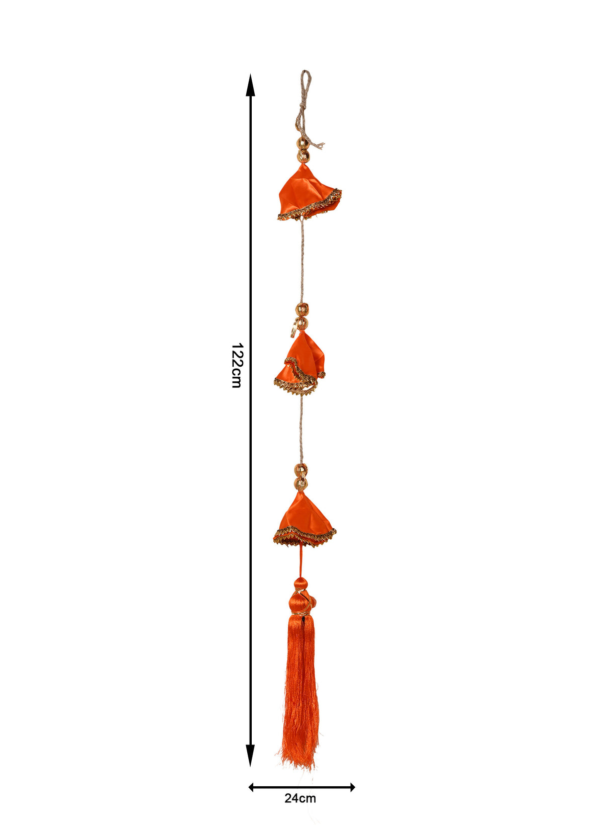 Madhoor Cascading Satin Latkan Orange 3.5 Feet 1 Piece
