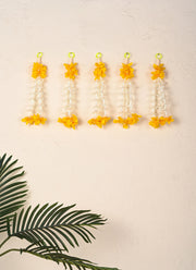 Madhoor Bloom Trail Latkan Yellow 10 Inches Set of 5