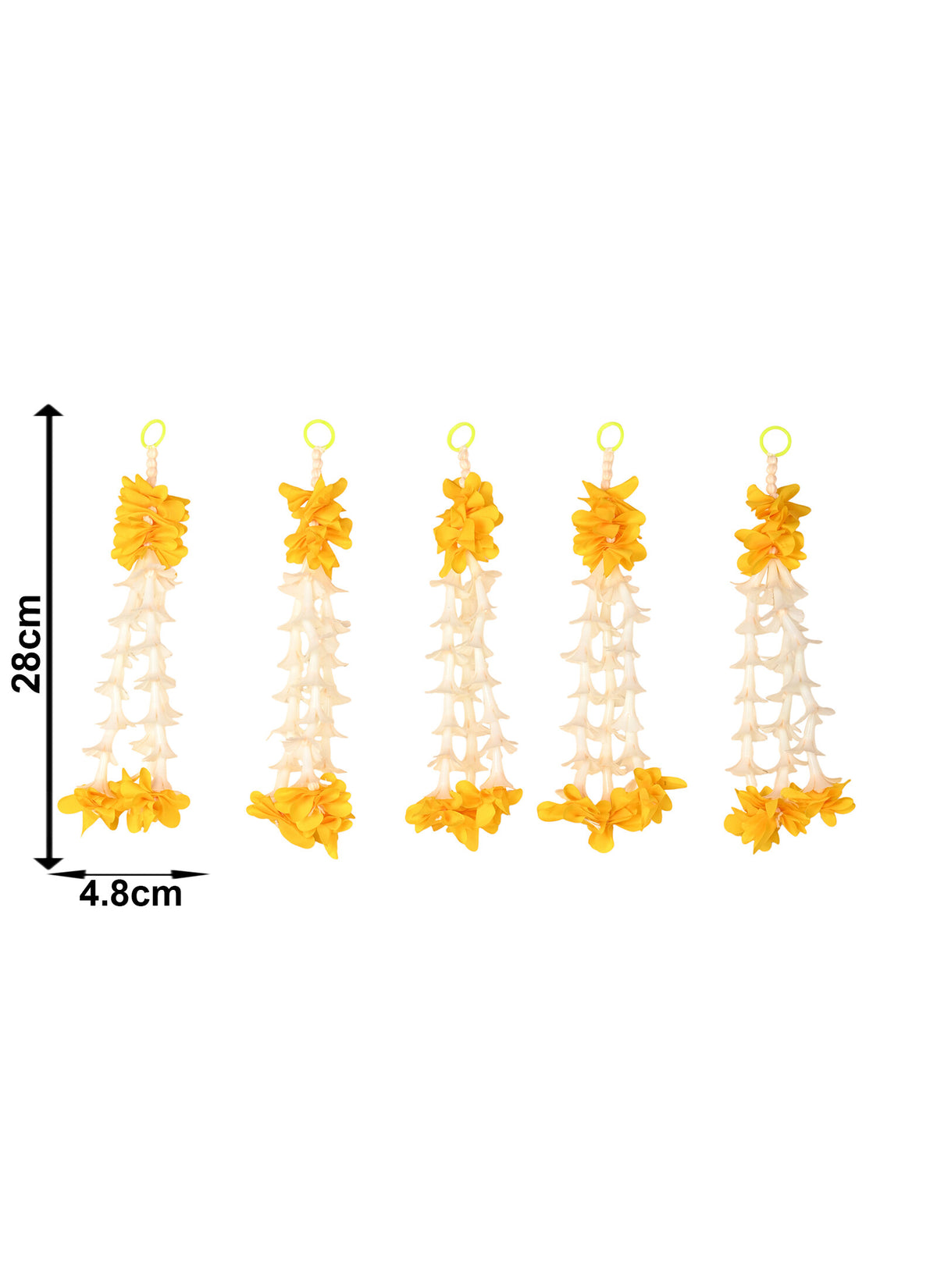 Madhoor Bloom Trail Latkan Yellow 10 Inches Set of 5