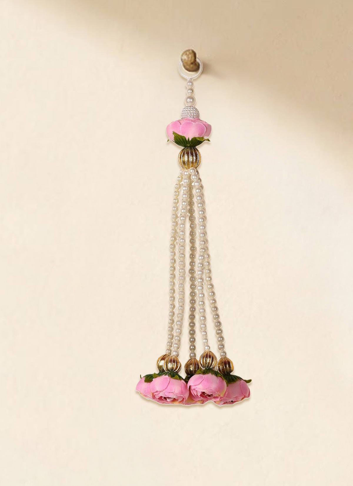 Madhoor Pearl Foot Latkan Rose Baby Pink Set of 2