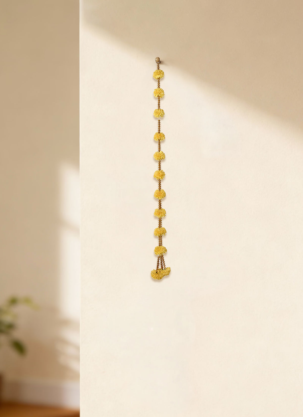 Madhoor Beads Latkan Gold-Tone White Cream 3 Feet 1 Piece