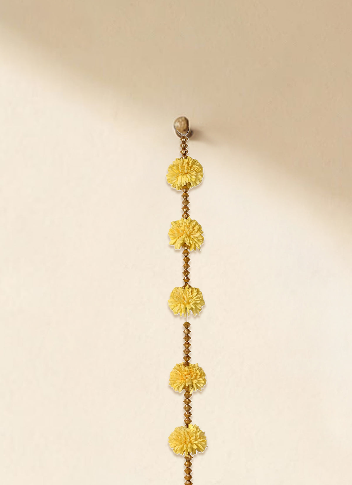 Madhoor Beads Latkan Gold-Tone White Cream 3 Feet 1 Piece