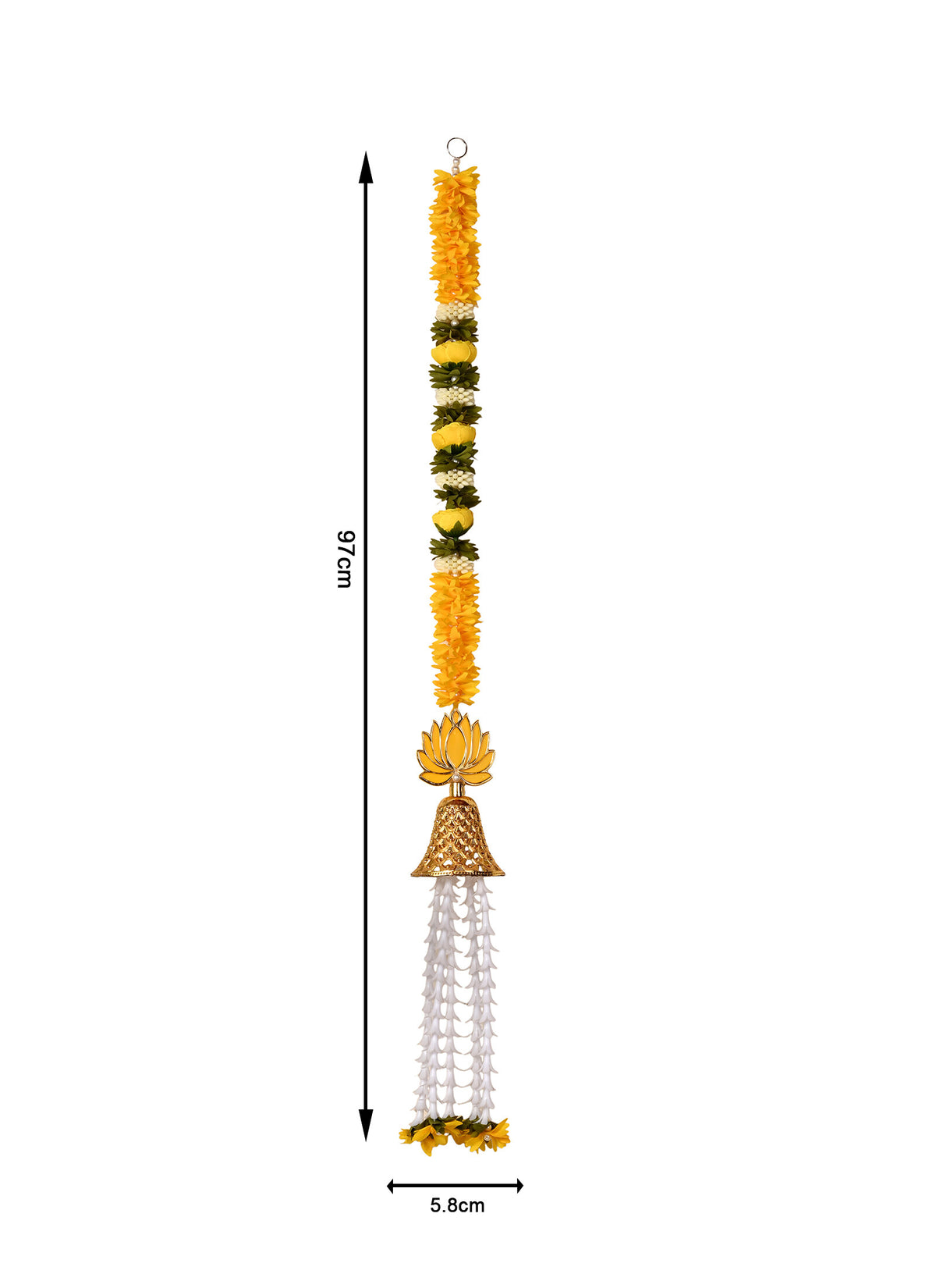 Madhoor Lotus Jhumka Latkan Yellow 3 Feet 1 Piece