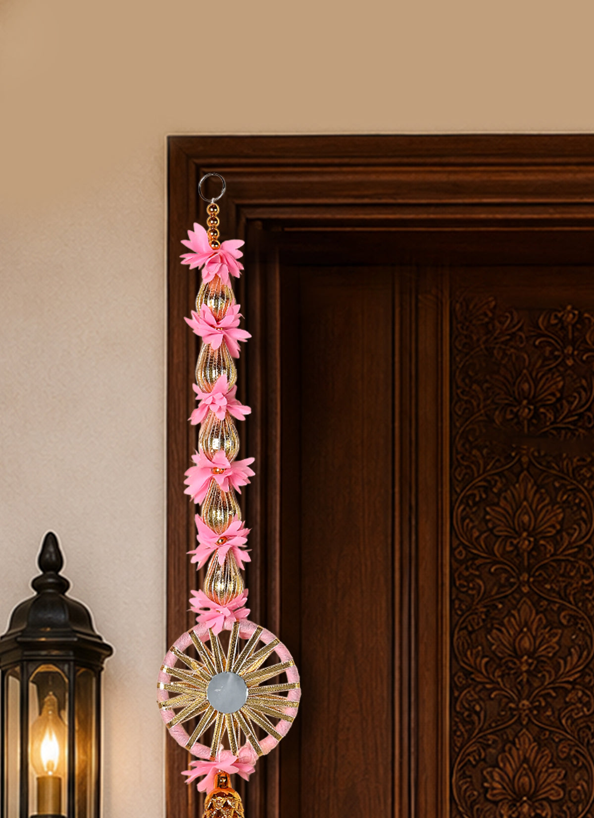 Madhoor Floral Latkan Pink 1.5 Feet 1 Pair