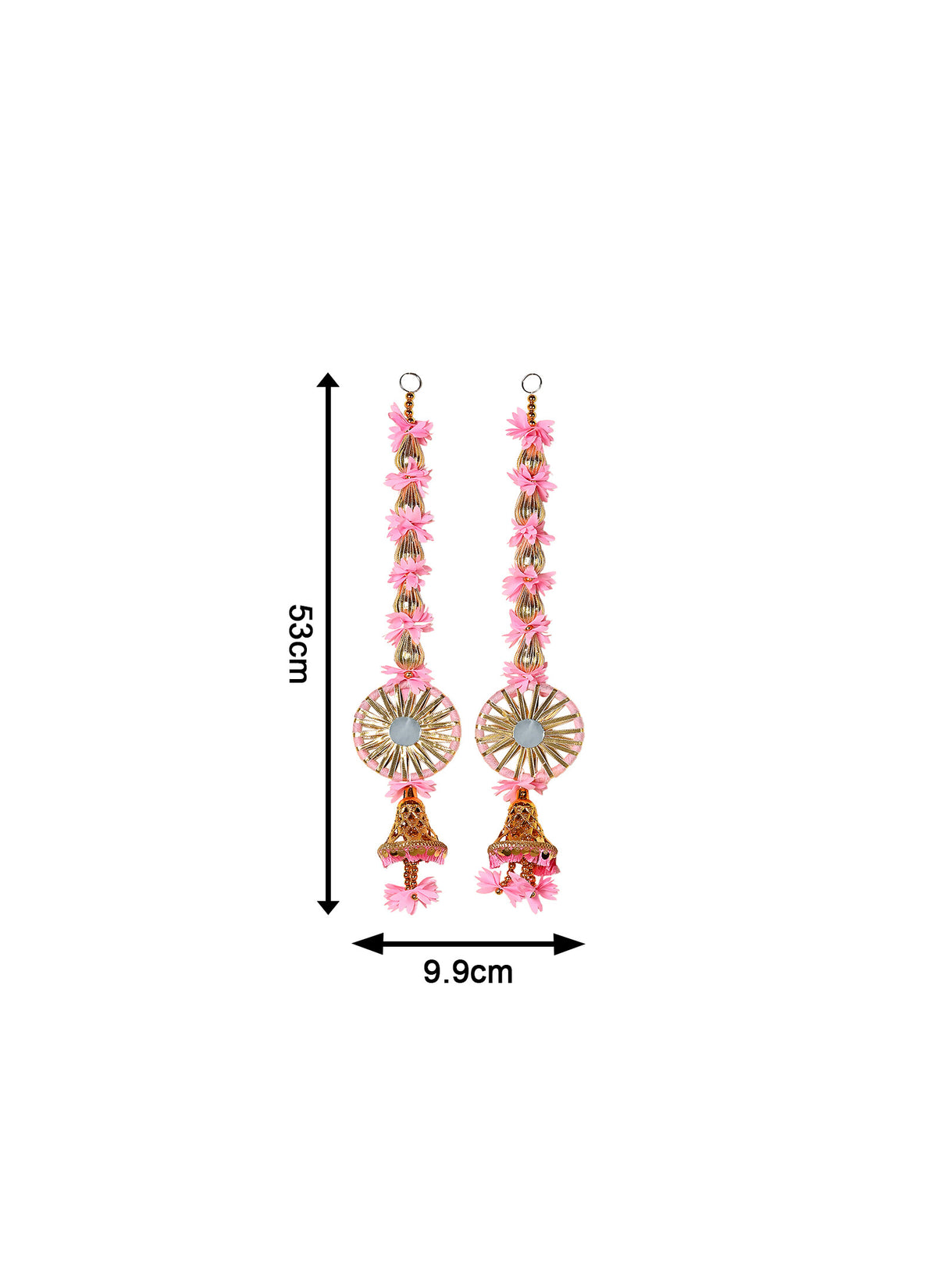 Madhoor Lotus Latkan Peach Cream 3 Feet 1 Pair