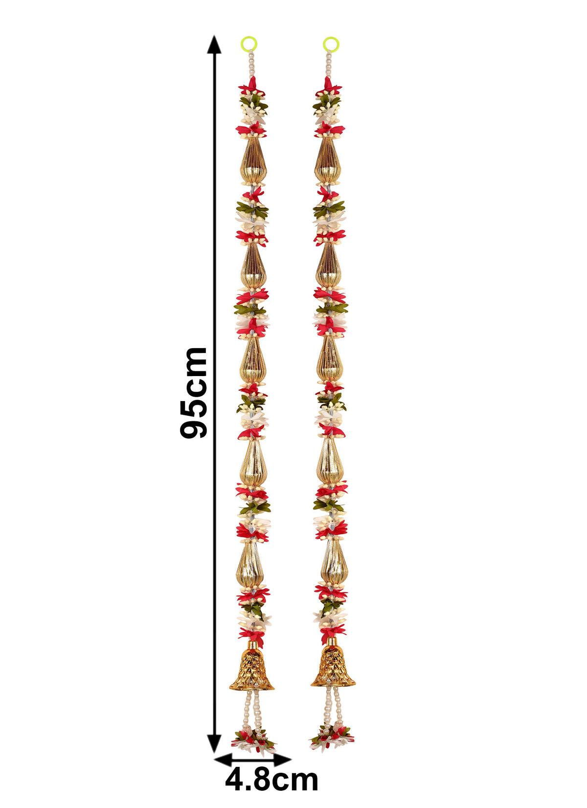 Madhoor Multi-Tier Teardrop Latkan Rani Pink 3 Feet Set of 2