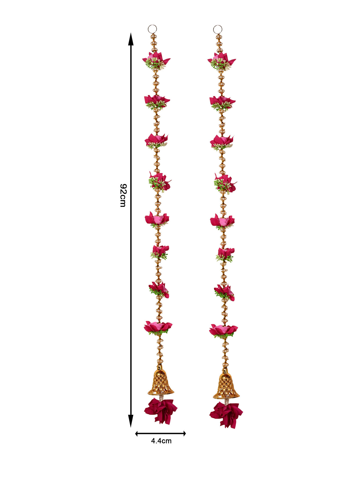 Madhoor Floral Beads Latkan Rani Pink 3 Feet Set of 2