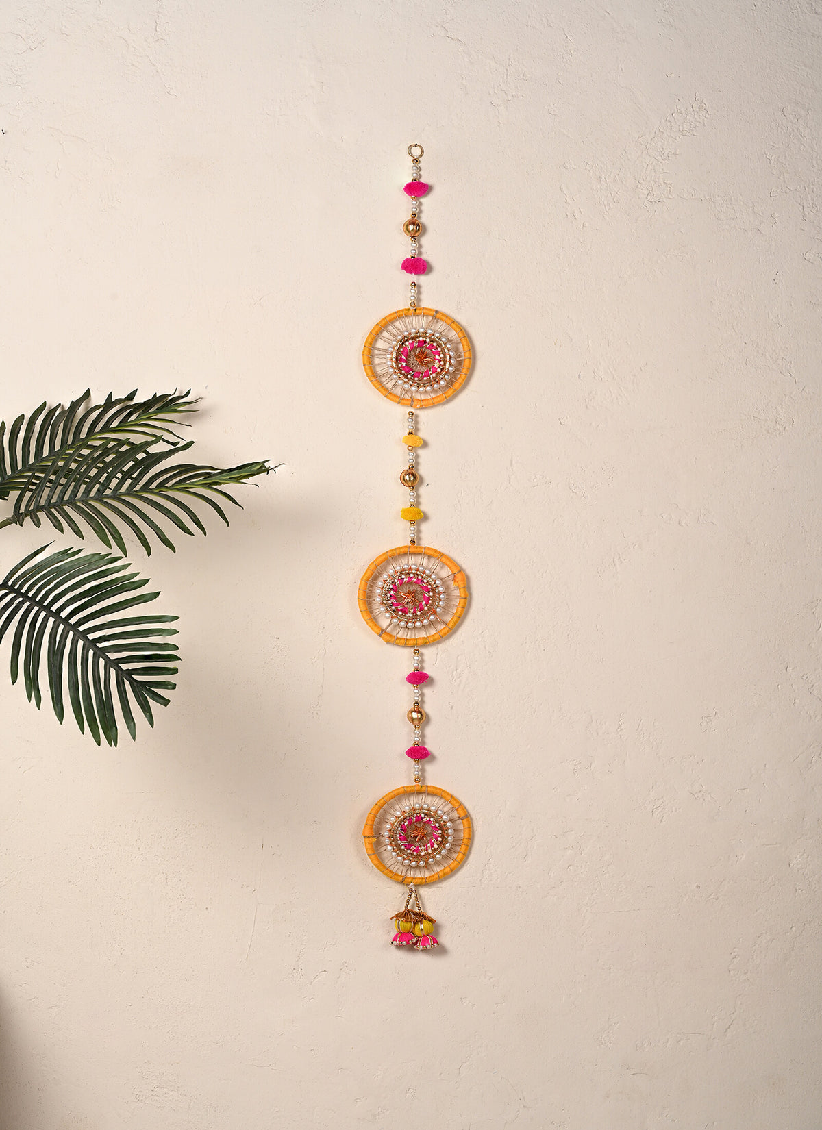 Madhoor Wheel Drop Latkan Yellow Pink 4 Feet 1 Piece
