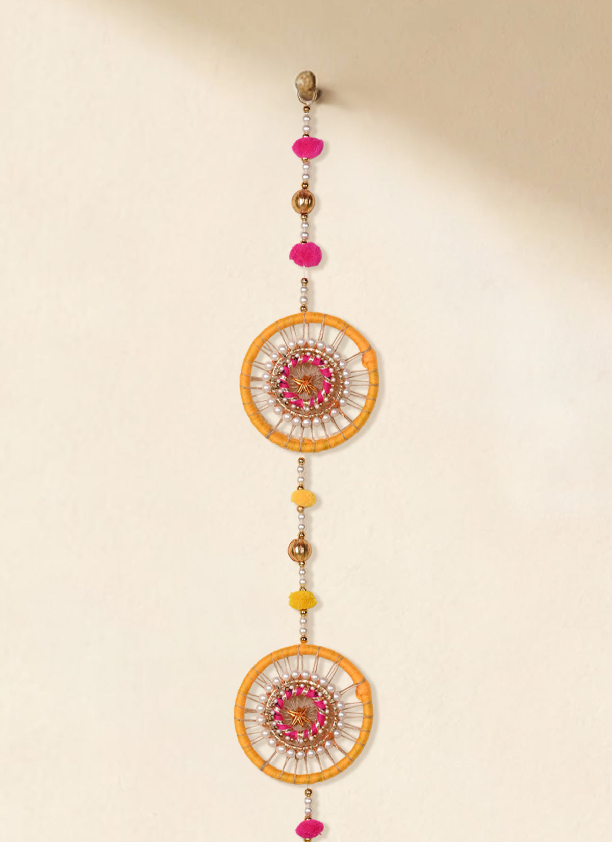 Madhoor Wheel Drop Latkan Yellow Pink 4 Feet 1 Piece