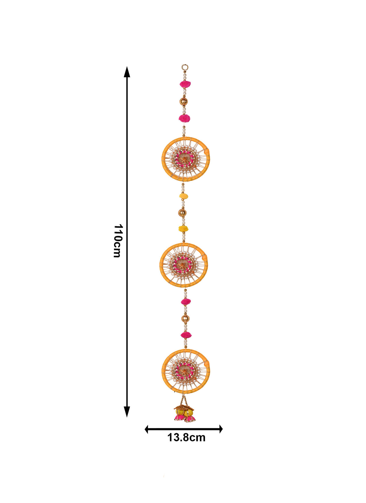 Madhoor Wheel Drop Latkan Yellow Pink 4 Feet 1 Piece