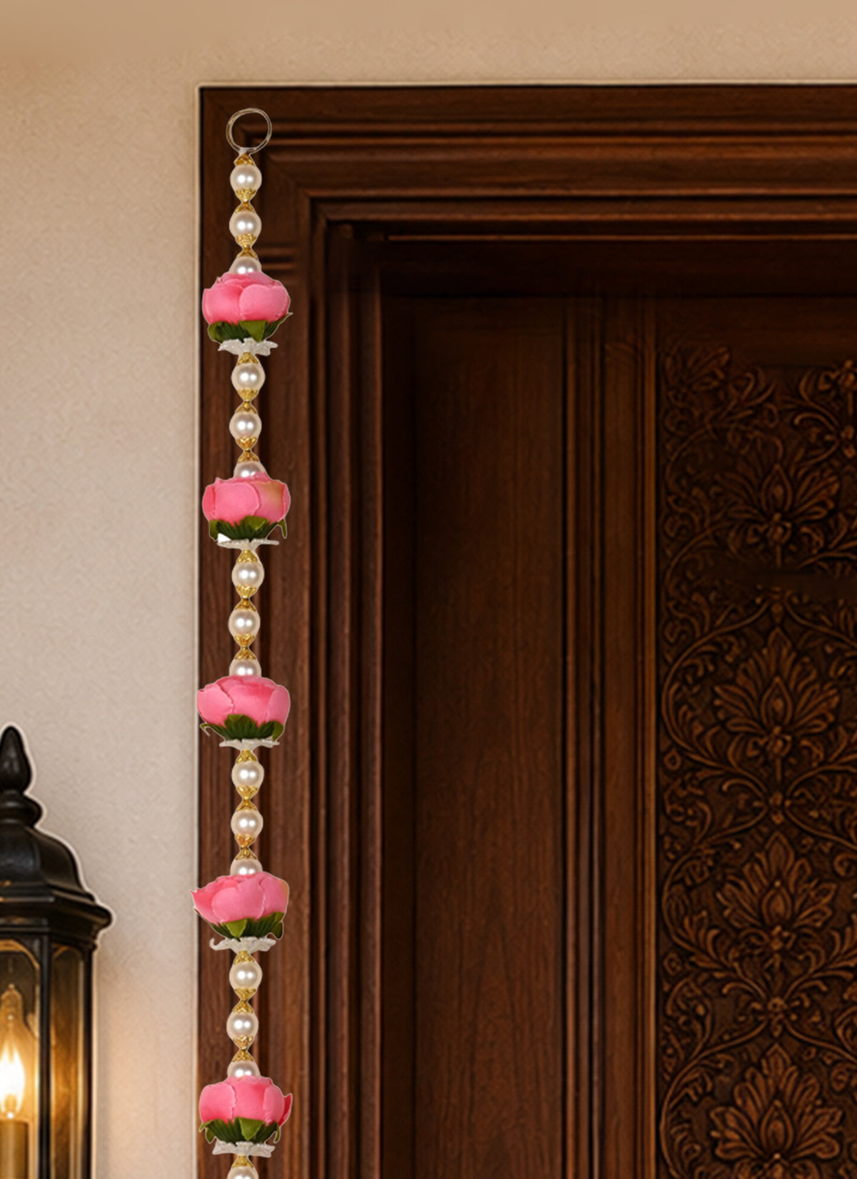 Madhoor Pearl Strand Latkan Peach 30 Inches Set of 2