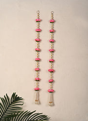 Madhoor Pearl Strand Latkan Peach 30 Inches Set of 2