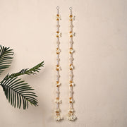 Madhoor Pearl Latkan White 3 Feet Set of 2