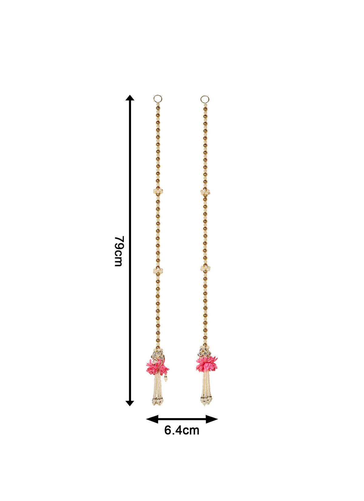 Madhoor Bead Tassel Latkan Pink 1 Pair