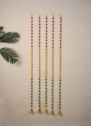 Madhoor Pompom Latkan Red Yellow Green 5 Feet 5 Pieces