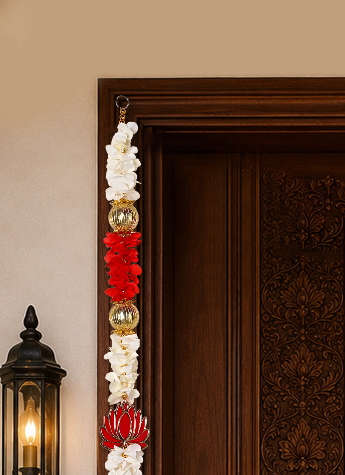 Madhoor Jasmine Bead Latkan Red 3 Feet 1 Pair