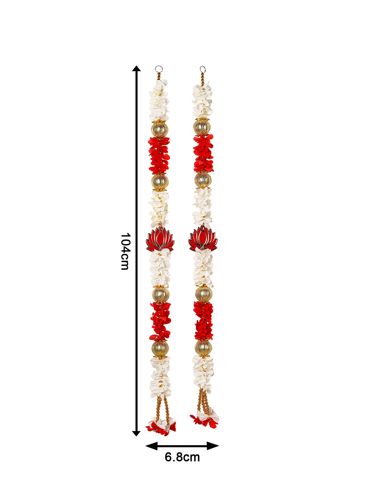 Madhoor Jasmine Bead Latkan Red 3 Feet 1 Pair