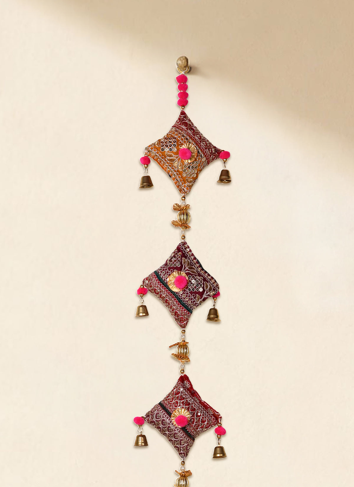Madhoor Beads Bells Latkan Rani Pink 4 Feet 1 Piece