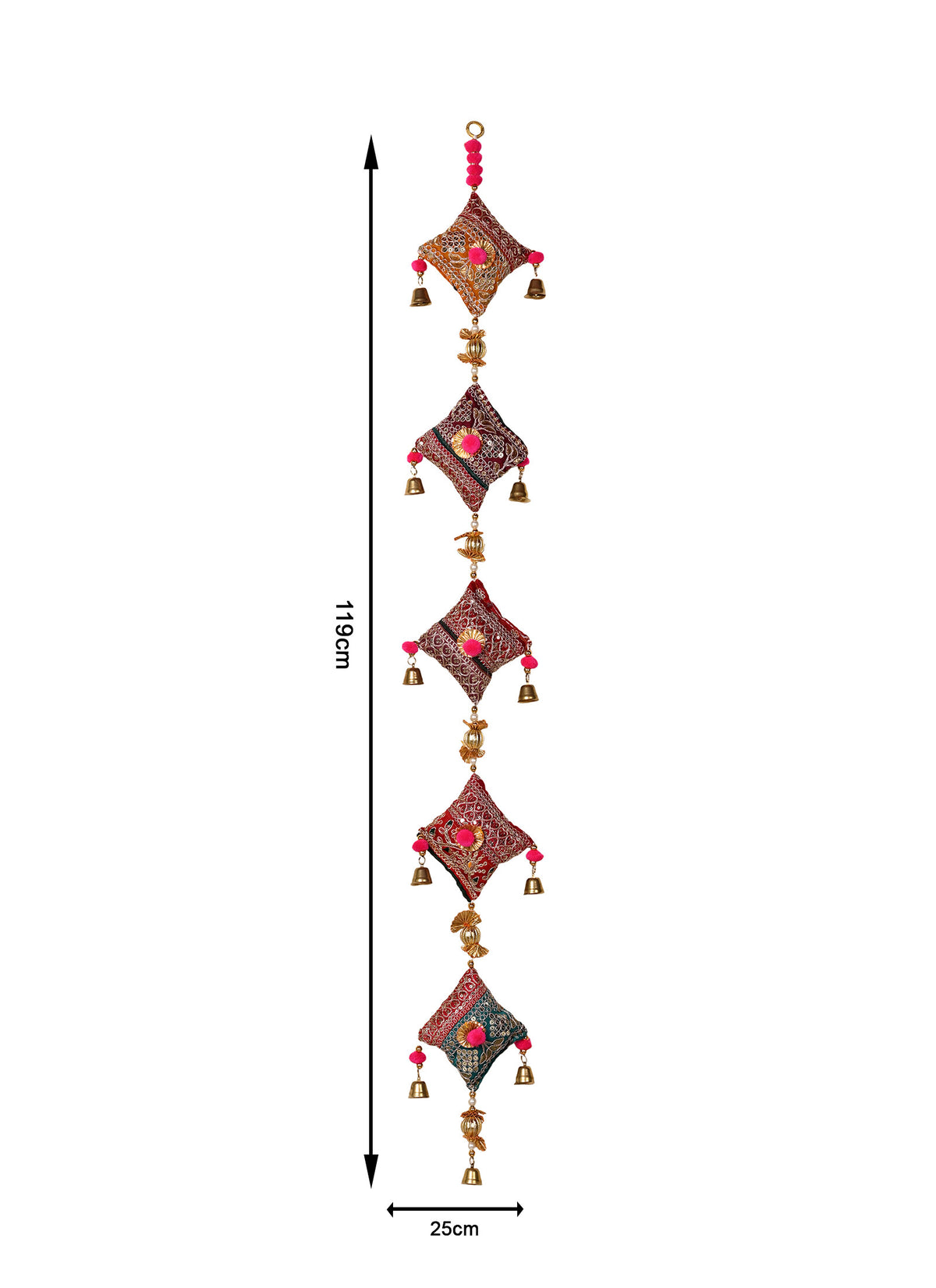 Madhoor Beads Bells Latkan Rani Pink 4 Feet 1 Piece