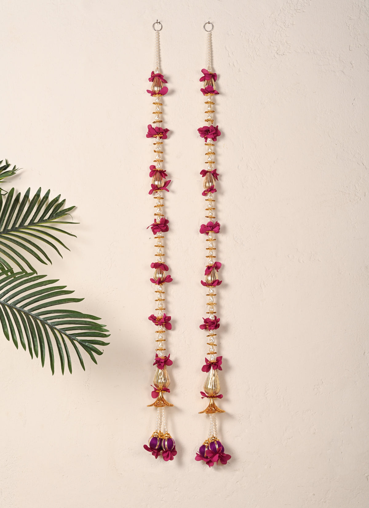 Madhoor Filigree Bells Latkan Purple 3 Feet Set of 2