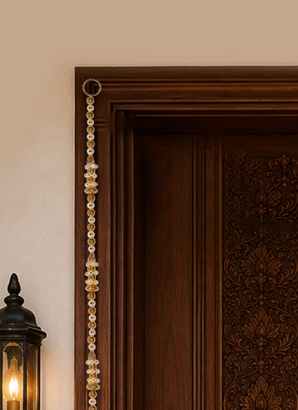 Madhoor Pearl Beads Latkan Pink Gold-Tone 2 Feet Set of 2
